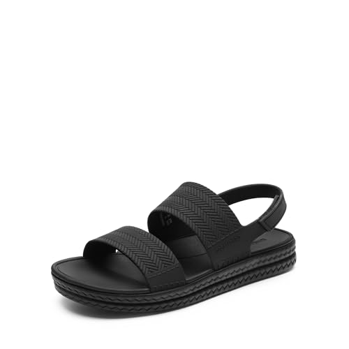 Sandali Donna Impermeabili Piatti,Nero,39