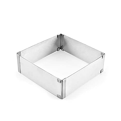 Seporna Square Cake Mold Ring, 611 Inch Adjustable Stainless Steel