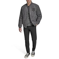 Tommy Hilfiger Men's Faux Suede Logo Varsity