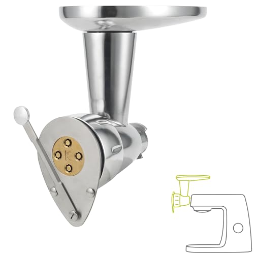 Kenwood Pasta Fresca Nudelpresse KAX92.A0ME, Zubehör für Kenwood Küchenmaschinen, Edelstahl Gehäuse inkl. Bronze-Teigwareneinsatz für Maccheroni rigati, silber