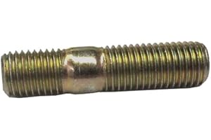CLIPSANDFASTENERS INC 10 M10-1.25 x 42mm Double End Studs, Class 8.8 Zinc Yellow