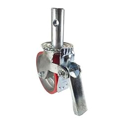Scaffold Caster 6" x 2" Red Wheels w/Locking Brakes