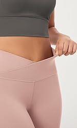 ODODOS 2 Pack Buttery Soft Cross Waist Leggings for
