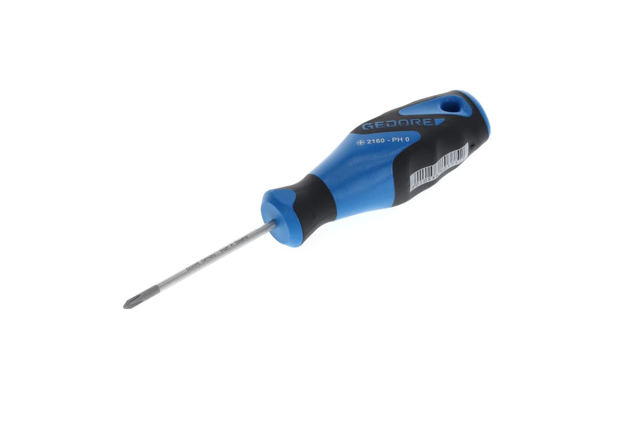 GEDORE Screwdriver Phillips PH0, 3-component handle, length 145 mm, Tool, 2160 PH 0, Steel