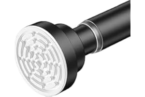 Black Shower Curtain Rod 30 To 76 Inches Tension Curtain Rod No Drill Tension Rods Adjustable Spring Loaded Curtain Rods 7/8"