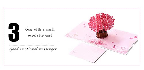 Cherry Blossom Pop Up Card, Bohang Wedding Anniversary Popup Card Greeting Card for Her on Mothers Day, Valentine, Birthday, Anniversaries, Wedding