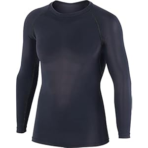 おたふく手袋 夏用インナー 長袖 丸首[吸汗速乾 消臭 接触冷感 コンプレッション メンズ] JW-623 ブラック Mサイズ