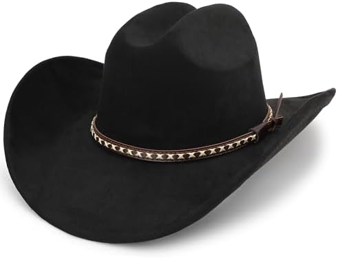 Western Express Black Felt Cowboy Hat Gold Band Outside  display picture 1
