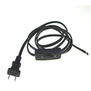 Photo 1 of 10 Feet Lamp Cord with Switch On Off, 18AWG 2 Prong Power Cord with 3A Switch,Pure Copper Wiring Tail Stripped (10FT1pcs)