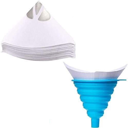 Pack of 100 paint strainers, disposable colour paper sieves with 1 silicone filter for car paint, paint sieve, paint filter, paint accessories.