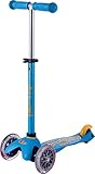 Micro Kickboard - Mini Deluxe - Three Wheeled, Lean-to-Steer Swiss-Designed Micro Scooter for Toddlers & Children with Adjustable Handlebar for Ages 2-5 (Ocean Blue)