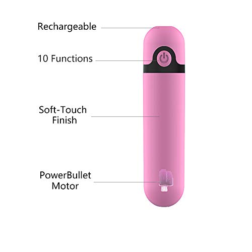 Rechargeable Personal Mini Wand Massager for Women Portable Handheld Cordless Waterproof for Neck Shoulder Back Body Massage Sports Recovery and Muscle Aches (Pink)