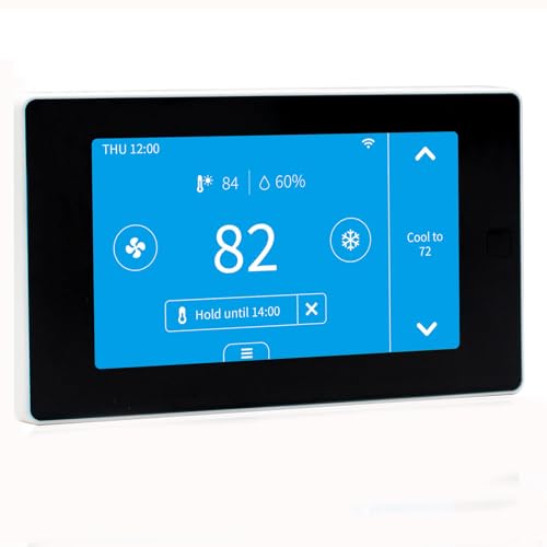 Photo 1 of Smart Thermostat for House with C-Wire Adapter, Programmable WiFi Thermostat Compatible with Alexa and Google Assistant,Energy Saving, Remote Control Tuya/Smart Life, C-Wire Require,Christamas Gift