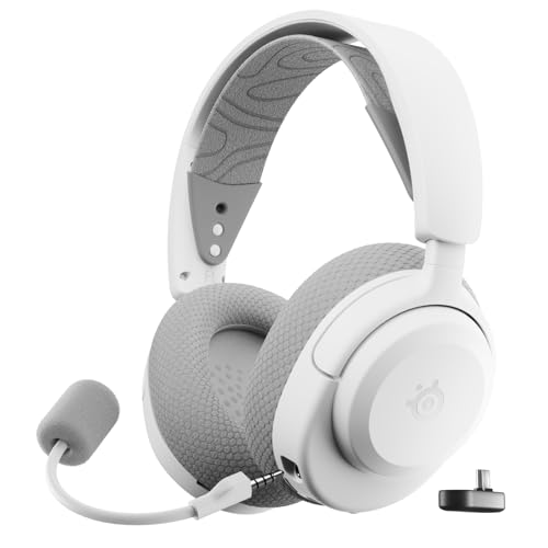 Arctis Nova 3P Wireless Auriculares Gaming multiplataforma - App - Batería 40h - Controladores magnéticos de neodimio - 2,4 GHz/Bluetooth - Micro extraíble - PS5, PS4, PC, Switch -Blanco