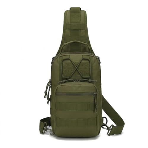 Bolsa Tática Militar Pochete Transversal Oxford Reforçada Unissex Multiuso Camuflada Shoulder Bag de Peito Moto Trilha Camping Motoboy 27,5x21x9 cm (Preto)