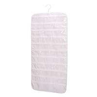 Household Essentials 01943 Hanging Jewelry Organizer - 80-Pockets for Necklaces, Bracelets, and Accessories - White Vinyl