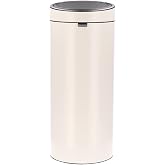 Brabantia Press-Top Kitchen Trash Can | Soft Beige | 8 Gallon / 30L | Home Trash Can with Soft-Touch Stay-Open Lid &amp; Removable Inner Bucket | + Trash Bags