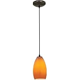 Access Lighting - HI Champagne-One Light Glass Pendant with Cord-5 Inches Wide by 9 Inches Tall-Oil Rubbed Bronze Finish-Maya