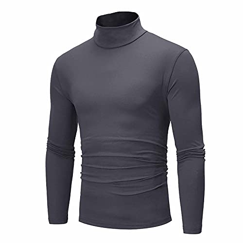 Men's Autumn Winter Turtleneck Long Sleeve Slim Pullover Blouse