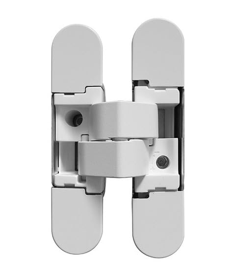 Bricoleva.it Adjustable Concealed Door Hinge, 40 kg Capacity per 2 Hinges - Single Door Hinge - Ideal for Cabinets and Furniture (White) — image 1