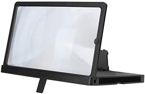 10” Mobile Phone Screen Magnifier, HD Screen Amplifier, Foldable Pull‑Out Bracket, for Movies Videos, for Indoor, Camping, Tourism, Leisure (Black)