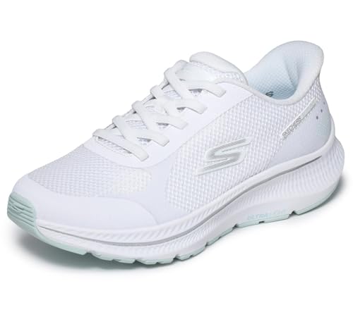 Damen Go Run Consistent 2.0 CaptivaSneaker, Weißes Textil, hellblauer Besatz, 38 EU