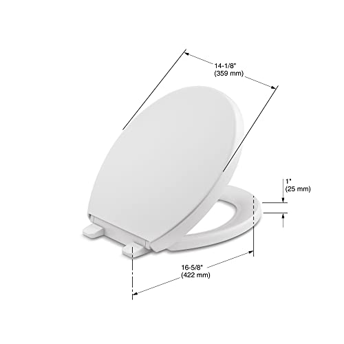 KOHLER 40090 Reveal Round Toilet, GripTight Bumpers, QuietClose Seat