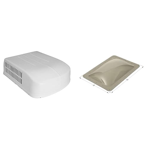 ICON1544 Brisk Air Dometic Duo Therm RV Air Conditioner Shroud ()Polar White & RV Skylight