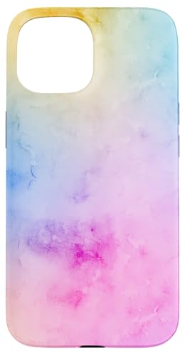 Beautiful Pastel Rainbow Watercolor Tie-dye Pattern Phone Case for iPhone 15