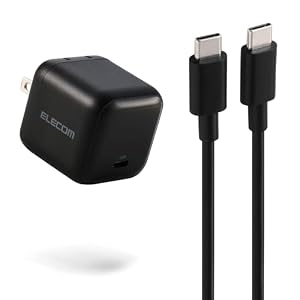 エレコム 65W 充電器 Type-C ケーブル付属 1.5m コンセント 急速 PD対応 スイング式プラグ採用 EC-AC12565BK