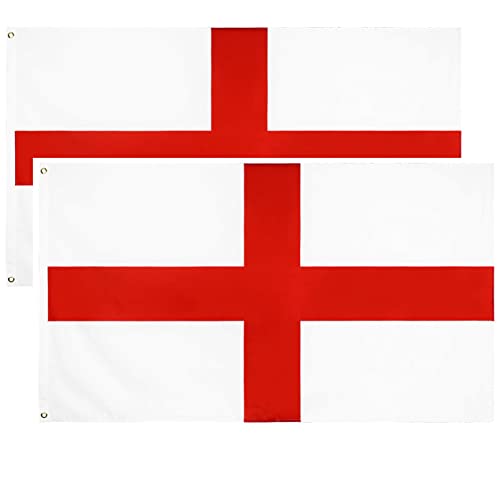 ShreeFit Flags St Georges Flag England Flag St George Flags Polyester with Brass Grommets 3Ft X 5Ft (Pack of 2)