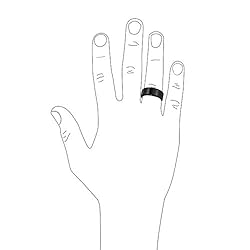 Plain Simple Beveled Edge Black Couples Titanium