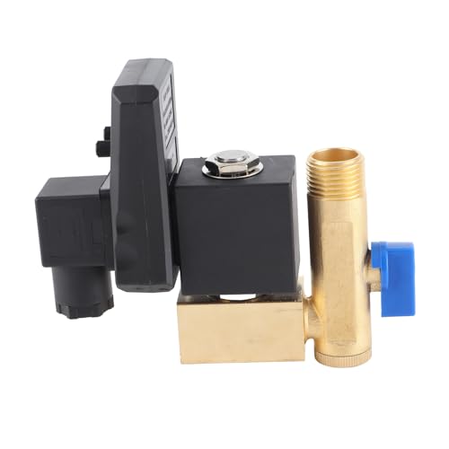 Automatic Electronic Brass Exhaust Valve, Automatic Drain Valve G1/2 DN15 Electronic Automatic Drain Valve for Condensed Air Compressor (AC230V) (230V)