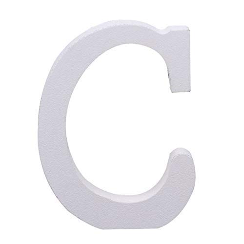 WedDecor White Large Wooden Capital Alphabet C Letter for Embellishments, Card Making, Art & Crafts, Scrapbooking, DIY Projects, Party Decorations, Spelling Games, 2pcs