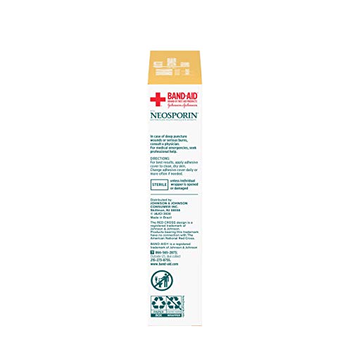 BAND-AID BRAND INFECTION DEFENSE ADHESIVE WOUND COVERS WITH NEOSPORIN ANTIBIOTIC OINTMENT ON THE PAD FOR FIRST AID WOUND CARE, BACITRACIN ZINC & POLYMYXIN B SULFATE, STERILE, LARGE, 6 CT