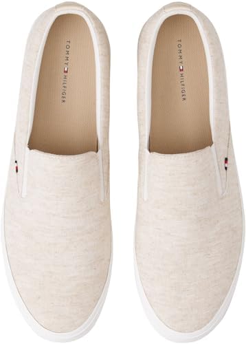Herren Vulcanized Sneaker Harlem Slip On ohne Schnüren, Weiß (Ecru), 42