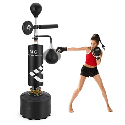Punching Bag with Stand 5 in 1 Adjustable Height