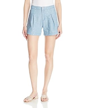 Women's Star Print Pleated Short