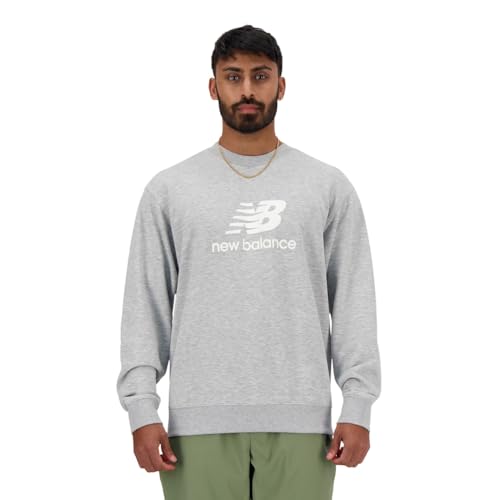 [ニューバランス] メンズ Stacked Logo スウェットクルー (MT41500) AG(アスレチックグレー) XL