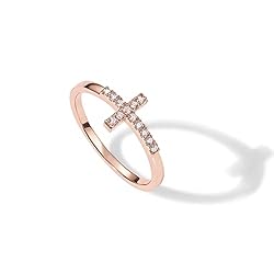 PAVOI 14K Gold Plated CZ Cross Ring | Eternity