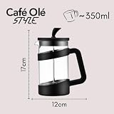 Café Olé Style Cafetiere 350ml 1 Cup Plastic Glass Black VMP-03F view 3
