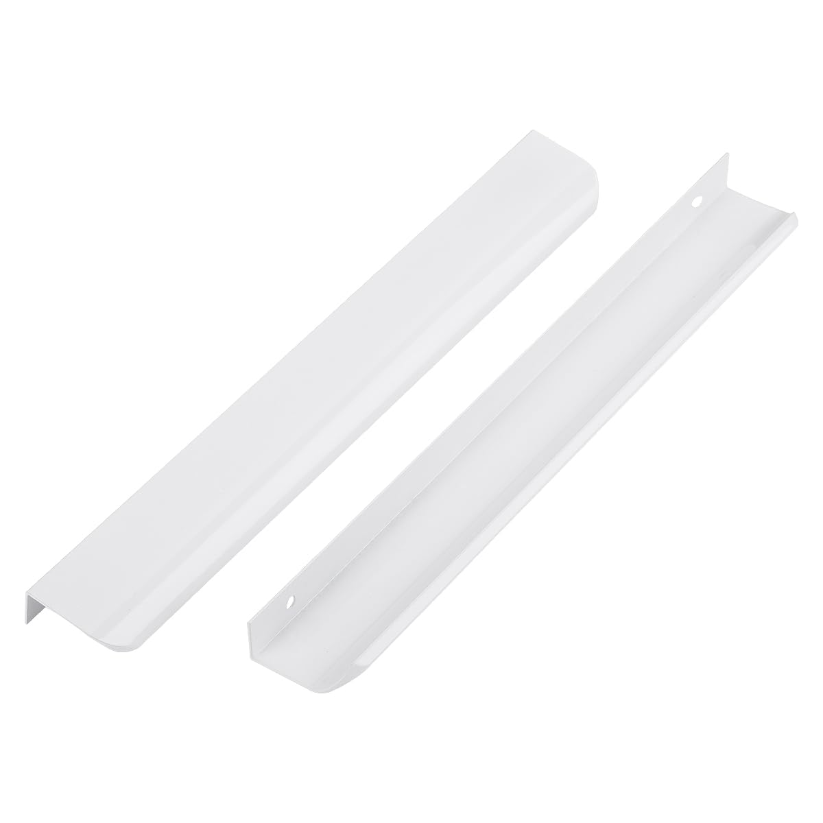 Ndjiloik Pack of 10 Hidden Door Handles Cupboard Handles Furniture Handles Aluminium Alloy for Wardrobe Door Drawers White Total Length 250 mm