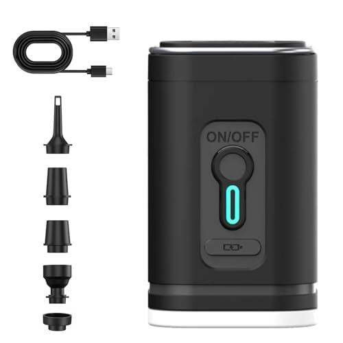 Portable Air Mattress Pump, Kequsprk Electric Air Pump for Inflatables, 2400mAh Rechargeable Quick-Fill Inflator Deflator Mini Vacuum Pumps for Inflatables, Raft Boat, Pool
