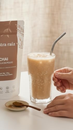Nuestra Raíz | Chai Latte en polvo ingredientes 100% Naturales y Órgánicos | 100 gr | Sin Azúcar, Sin Lácteos, Sin Saborizantes, Sin Glúten, Sin Conservadores, Sin colorantes | Mezcla de Jengibre Orgánico, Canela de Ceylán Orgánica, Cardamomo, Clavo, Nuez Moscada y Pimienta Orgánica | Hecho en México