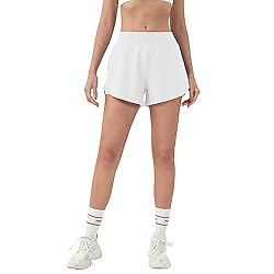 Aurefin Women's 2 in 1 Flowy Running Shorts High