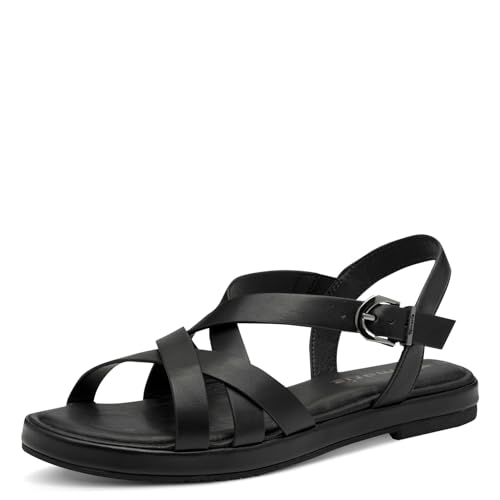 Tamaris Sandalette Damen Vegan Flach schwarz,EU 39