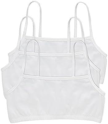Damen Bralette aus Baumwolle, BH, Blickdicht, Weiß, 3er-Pack, M