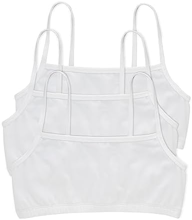Damen Bralette aus Baumwolle, BH, Blickdicht, Weiß, 3er-Pack, M