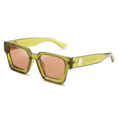 FEISEDY Gafas de sol cuadradas retro de los 90 para mujer Hombre Lentes de sol rectangulares de moda con protección UV400 B2385