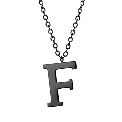 PROSTEEL Mens Chain Inital Neckles F Monogram